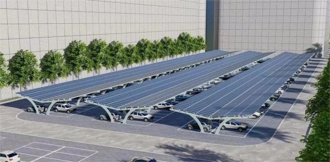 Парковка солнечных панелей для электромобилей с зарядным столбом 2 в 1 2