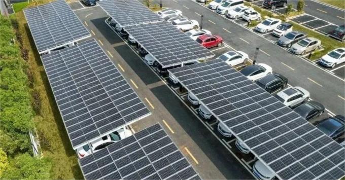 Парковка солнечных панелей для электромобилей с зарядным столбом 2 в 1 3